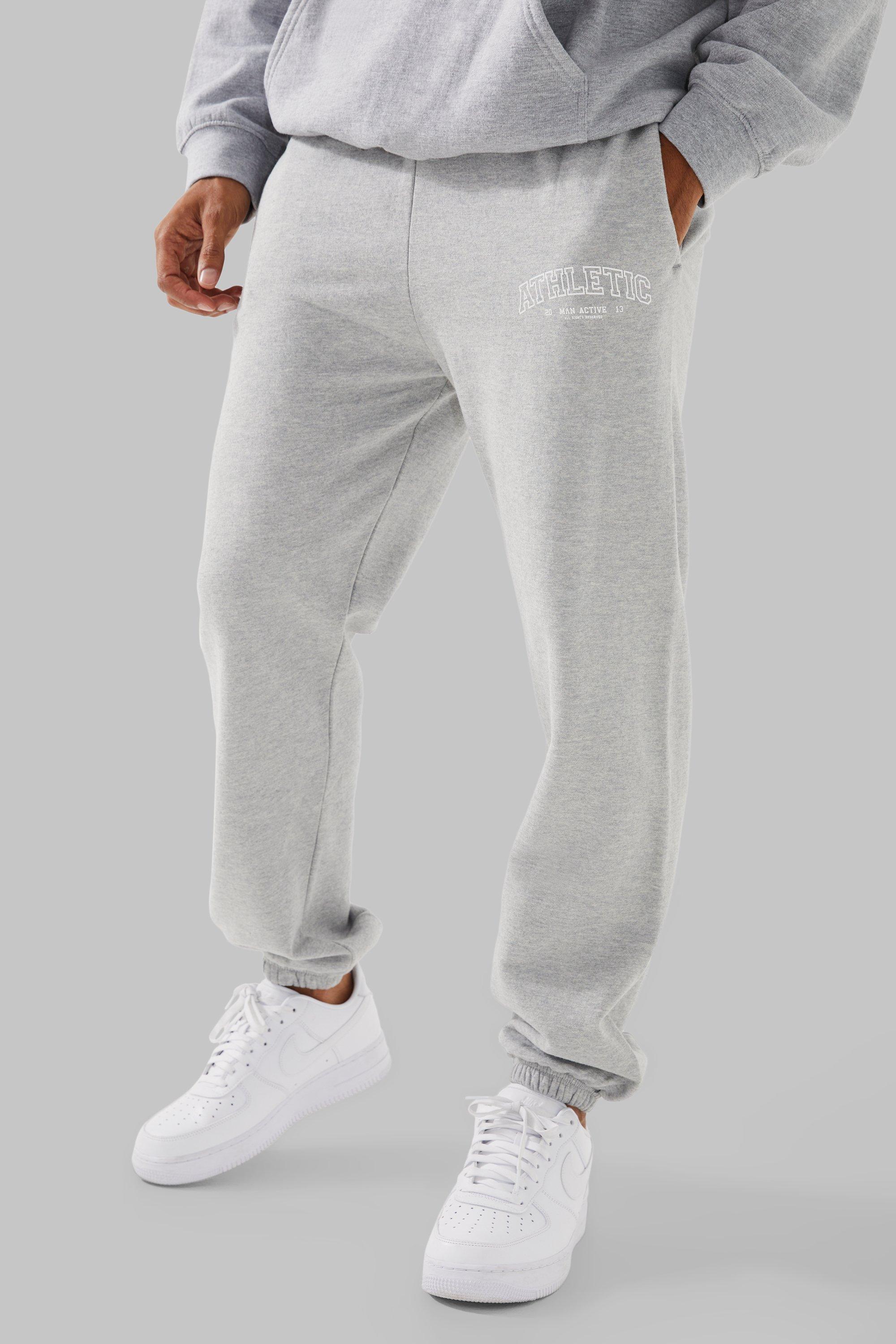 Mens Grey Man Active Athletic Joggers, Grey